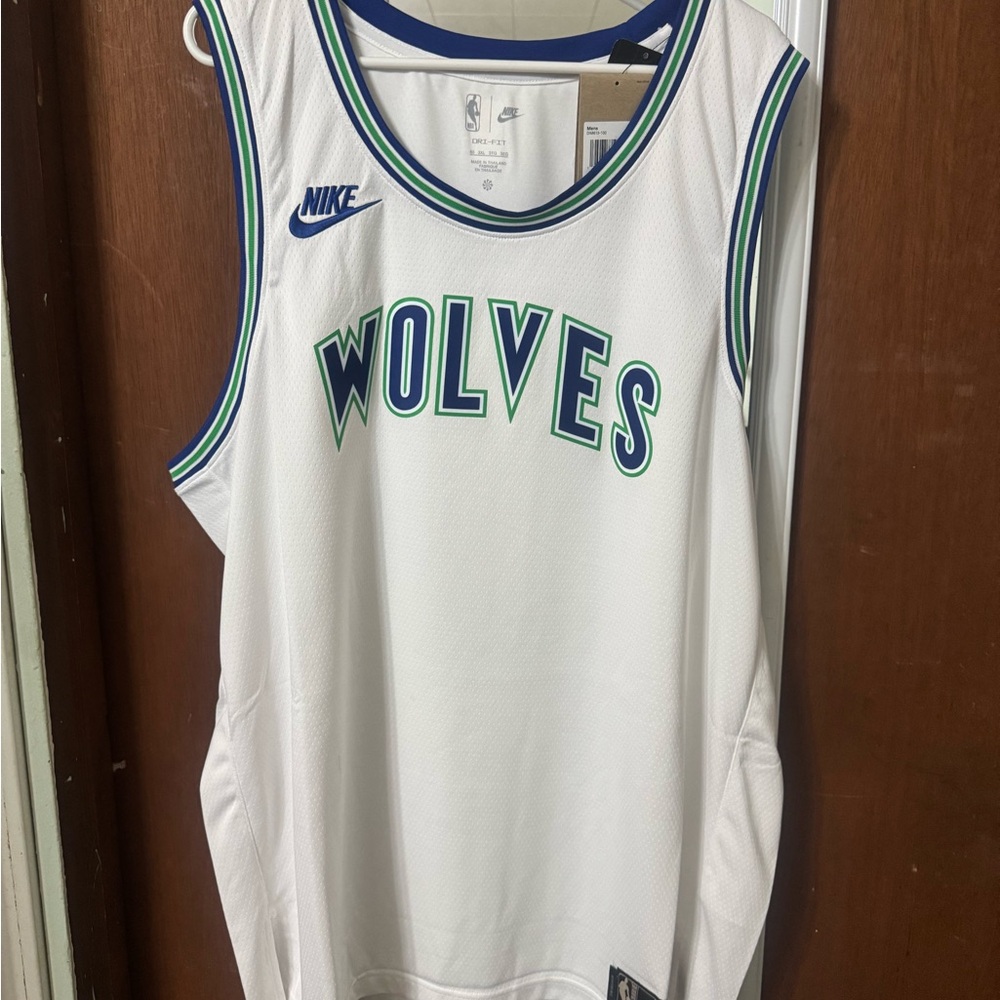 Nike Wolves White and Blue Basketball Jersey